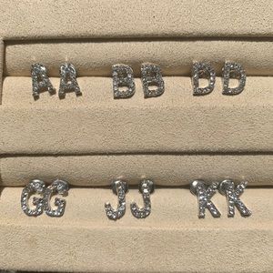Rhinestone Initial Earrings